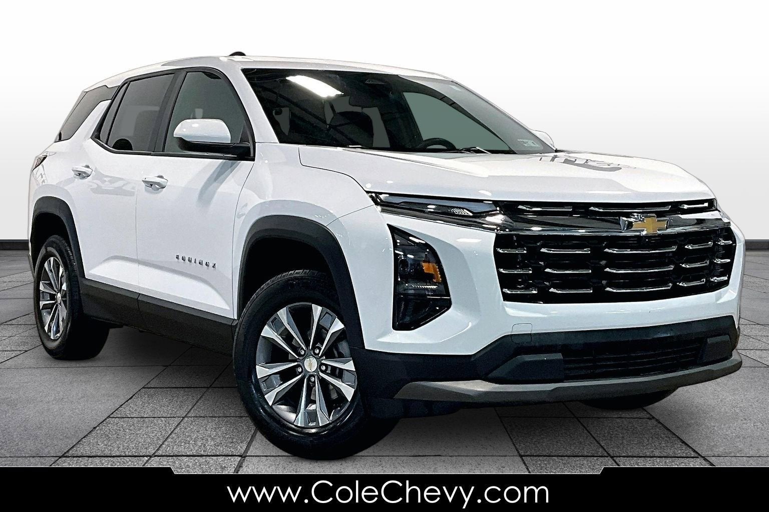 2025 Chevrolet Equinox LT in Summit White — front three-quarter view