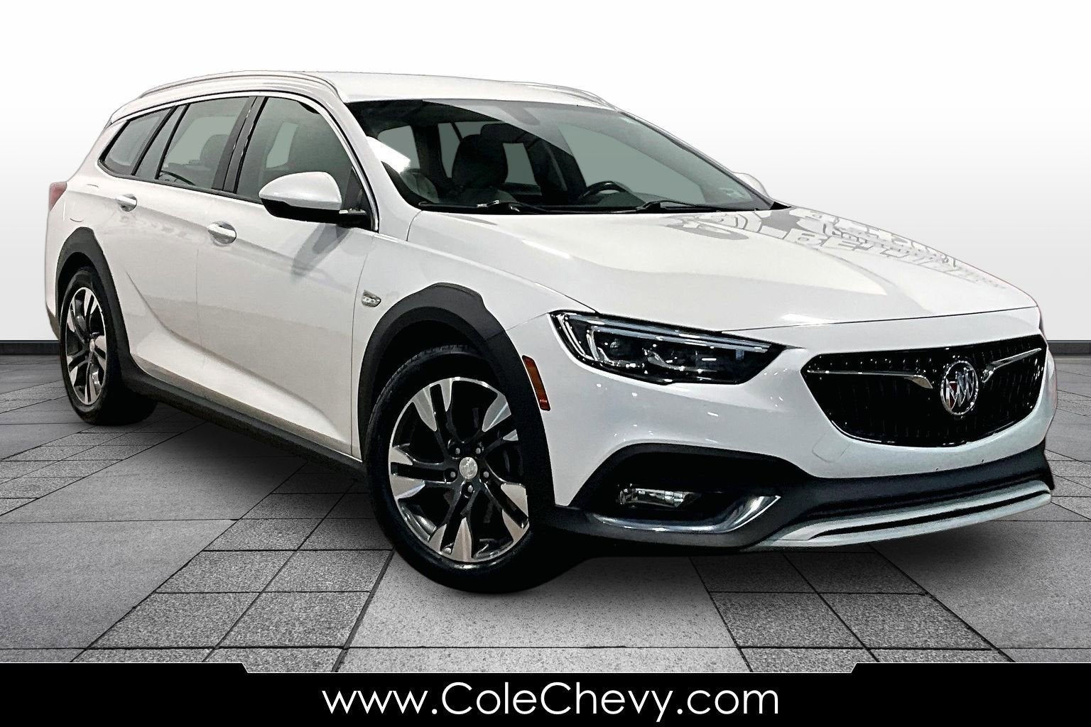 2018 Buick Regal TourX Preferred in White Frost Tricoat — front three-quarter view